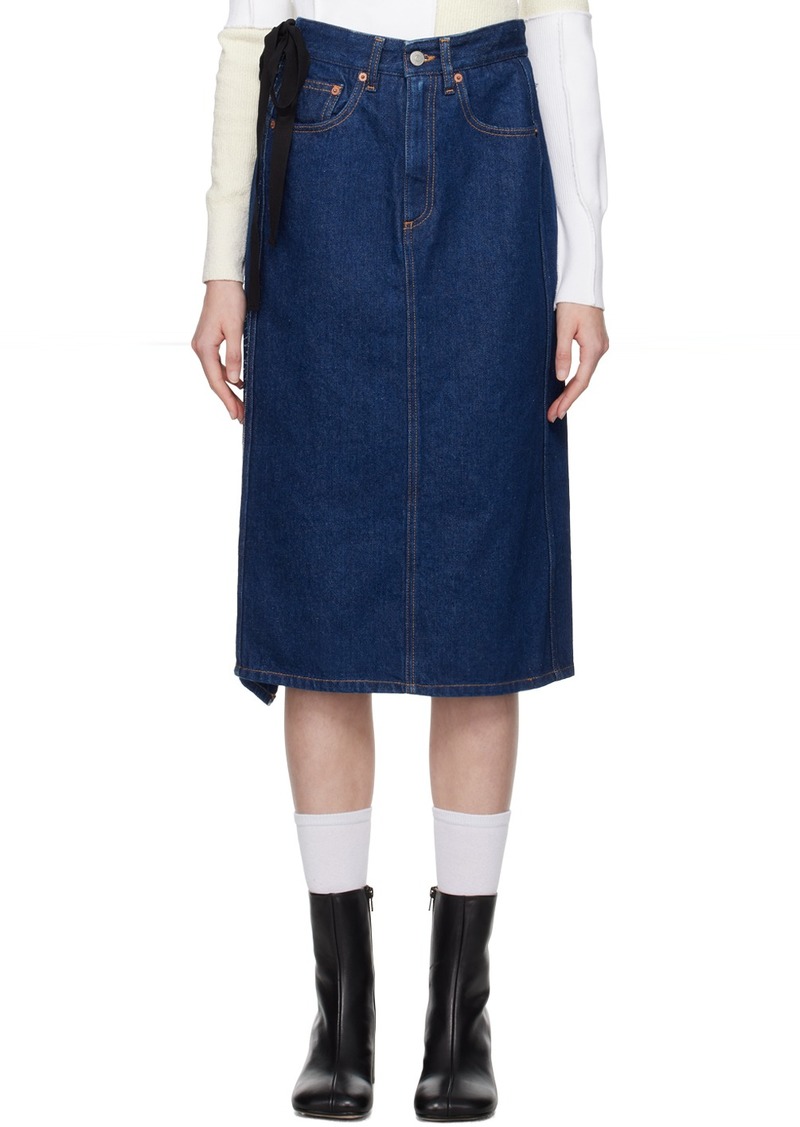 MM6 Maison Margiela Indigo Wrap Denim Midi Skirt