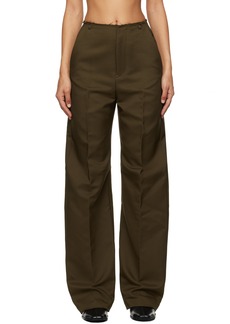 MM6 Maison Margiela Khaki Straight Leg Trousers