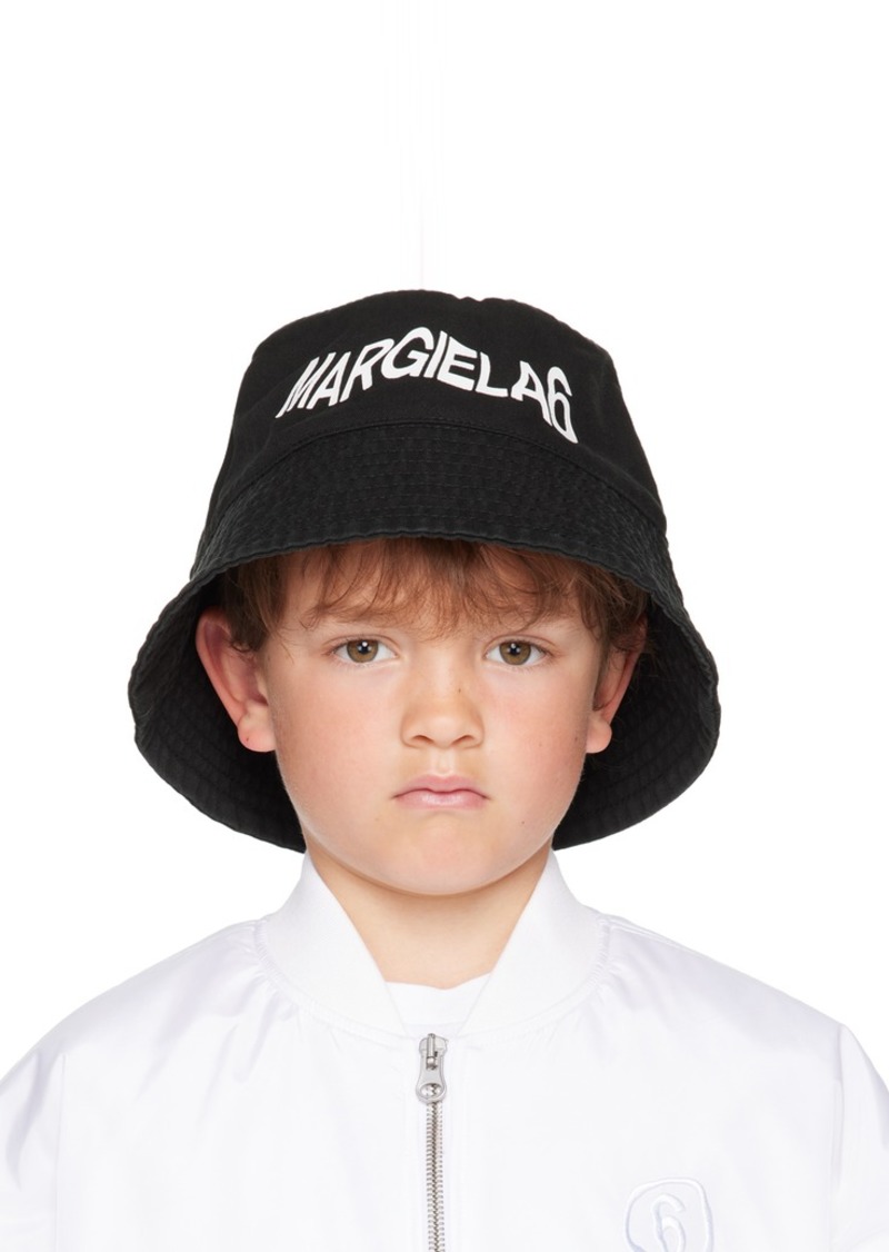 MM6 Maison Margiela Kids Black Bonded Bucket Hat