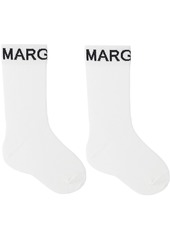 MM6 Maison Margiela Kids White Jacquard Socks