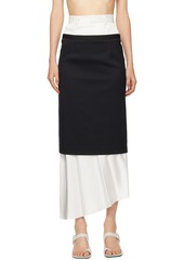 MM6 Maison Margiela Off-White & Black Layered Maxi Skirt