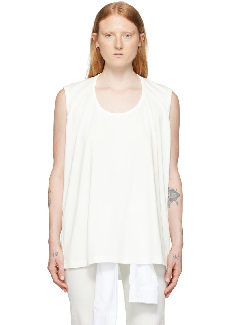 MM6 Maison Margiela Off-White Cut-Out Tank Top