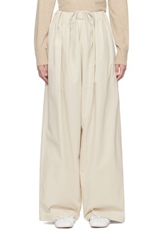 MM6 Maison Margiela Off-White Gathered Trousers