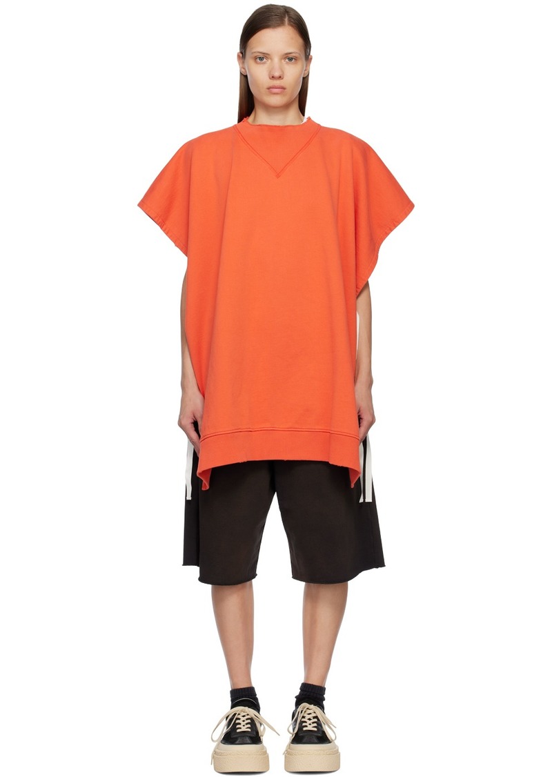 MM6 Maison Margiela Orange Draped Sweatshirt