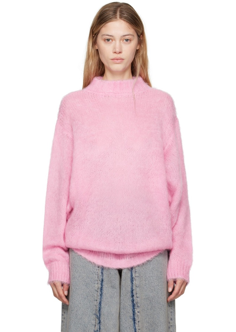 MM6 Maison Margiela Pink Brushed Knit Sweater