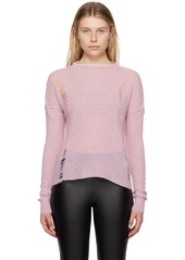 MM6 Maison Margiela Pink Distressed Sweater
