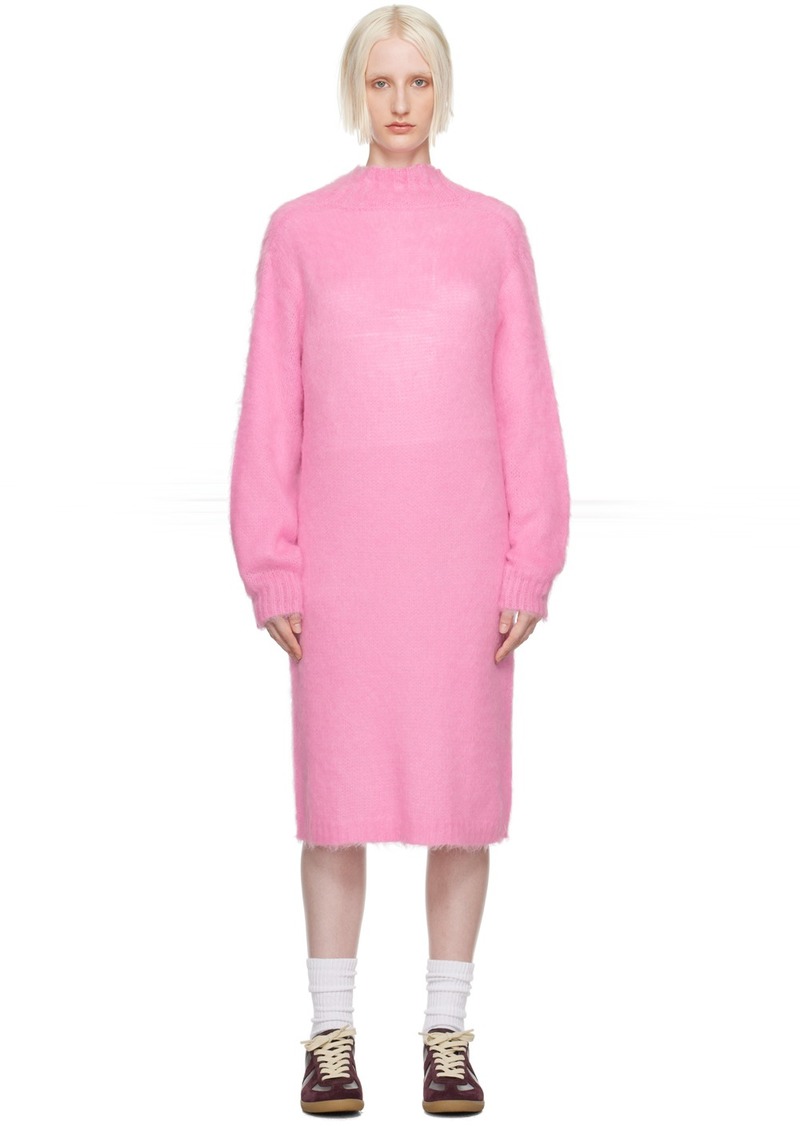 MM6 Maison Margiela Pink Low Back Midi Dress