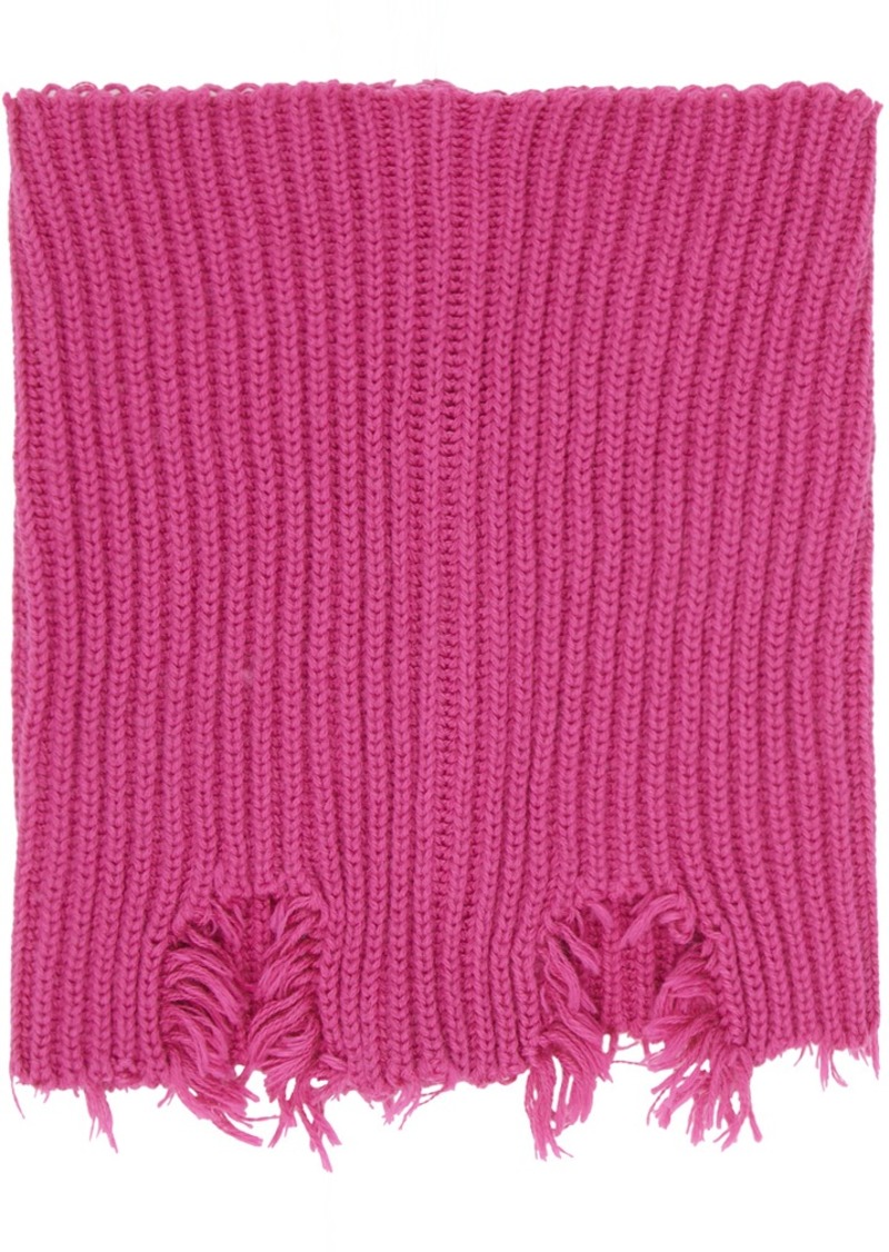 MM6 Maison Margiela Pink Ribbed Scarf