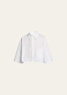 MM6 Maison Margiela Pinstripe Cropped Short-Sleeve Shirt