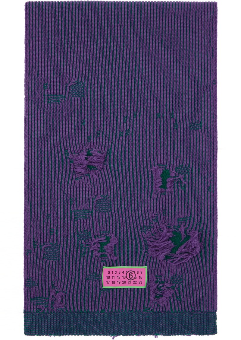 MM6 Maison Margiela Purple & Green Jacquard Scarf