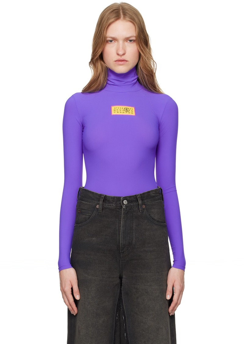 MM6 Maison Margiela Purple Jersey Bodysuit