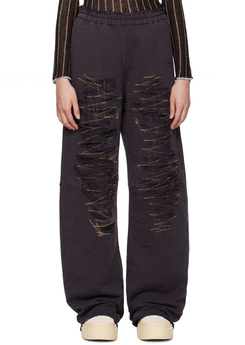 MM6 Maison Margiela Purple Unbrushed Sweat Lounge Pants