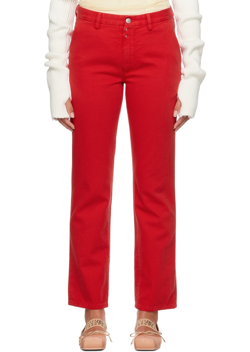 MM6 Maison Margiela Red Four-Pocket Jeans