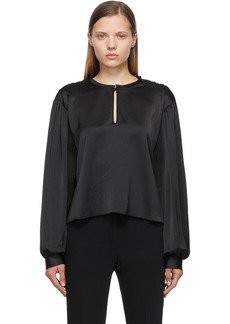 MM6 Maison Margiela Reversible Black Shoulder Detail Blouse