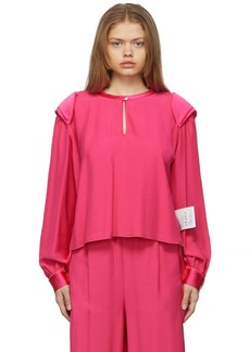 MM6 Maison Margiela Reversible Pink Shoulder Detail Blouse