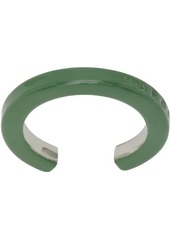 MM6 Maison Margiela Silver & Green Minimal Wire Ring