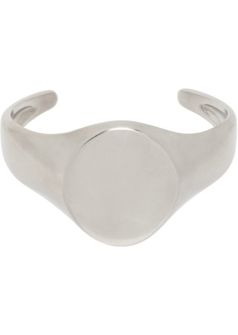 MM6 Maison Margiela Silver Chevalier Signet Cuff Bracelet