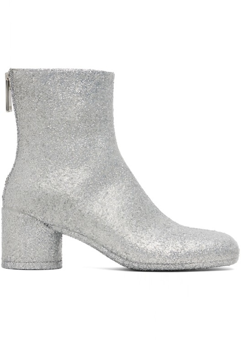 MM6 Maison Margiela Silver Glitter Boots