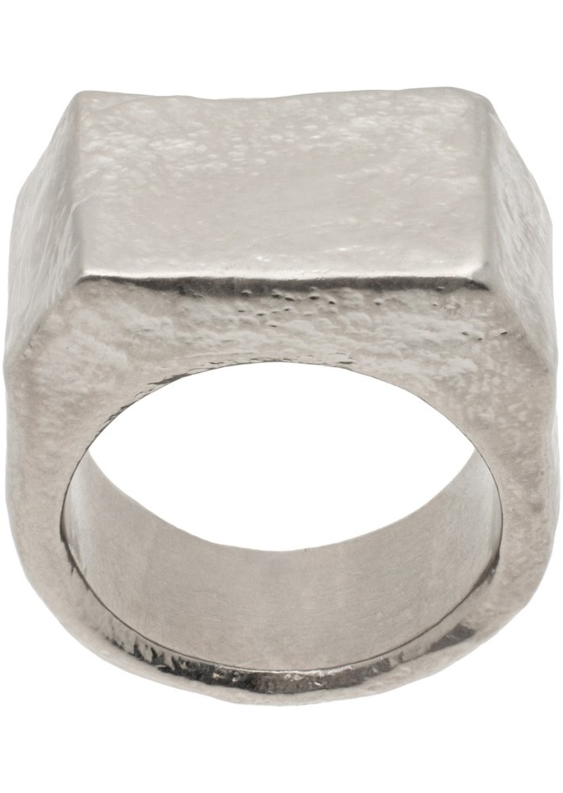 MM6 Maison Margiela Silver Metal Chiseled Ring