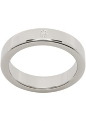 MM6 Maison Margiela Silver Minimal Logo Thin Ring