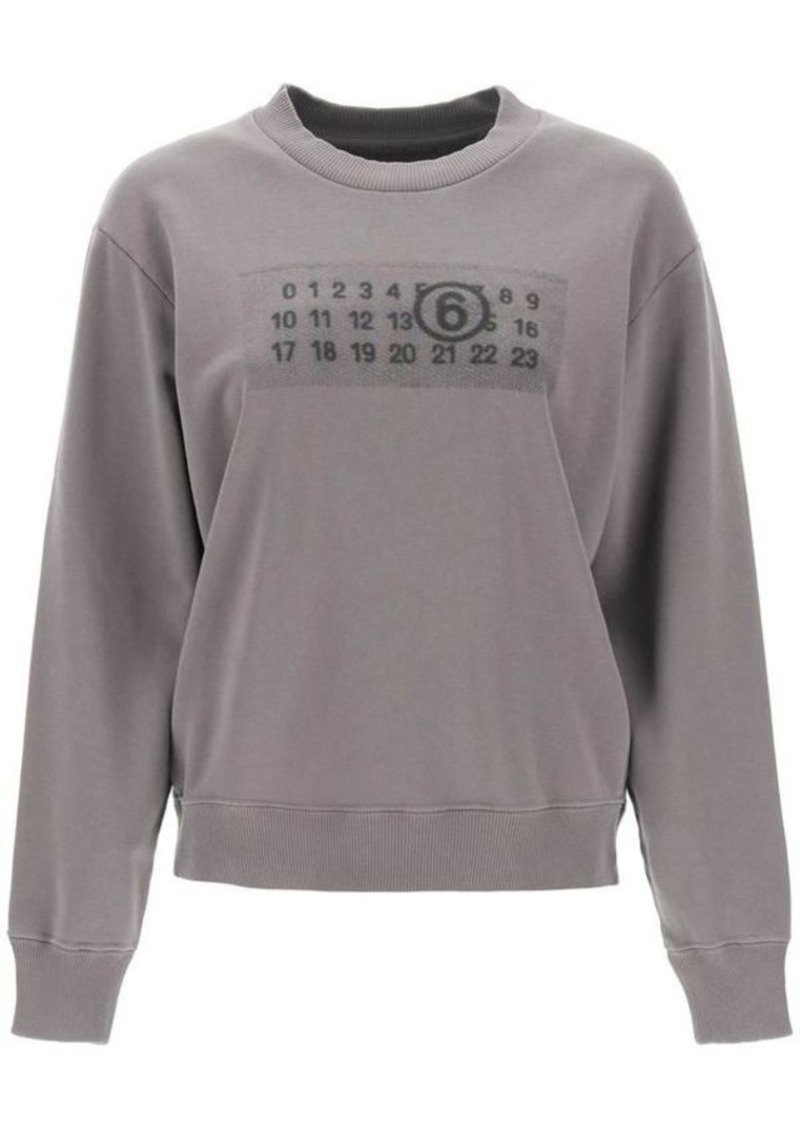 Mm6 maison margiela sweatshirt with numeric logo print