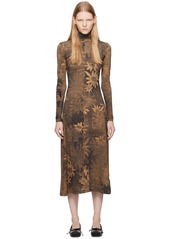 MM6 Maison Margiela Tan Floral Maxi Dress