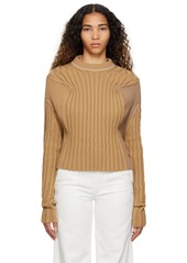 MM6 Maison Margiela Tan Paneled Sweater