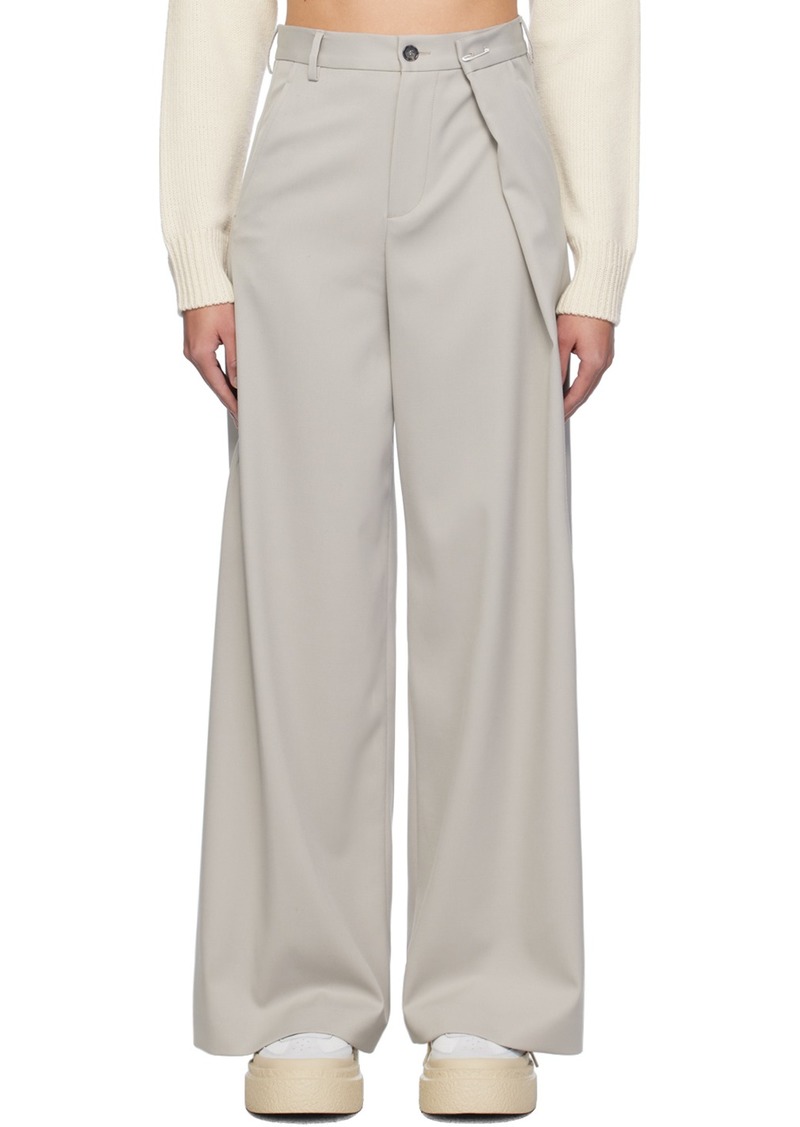 MM6 Maison Margiela Taupe Safety-Pin Trousers