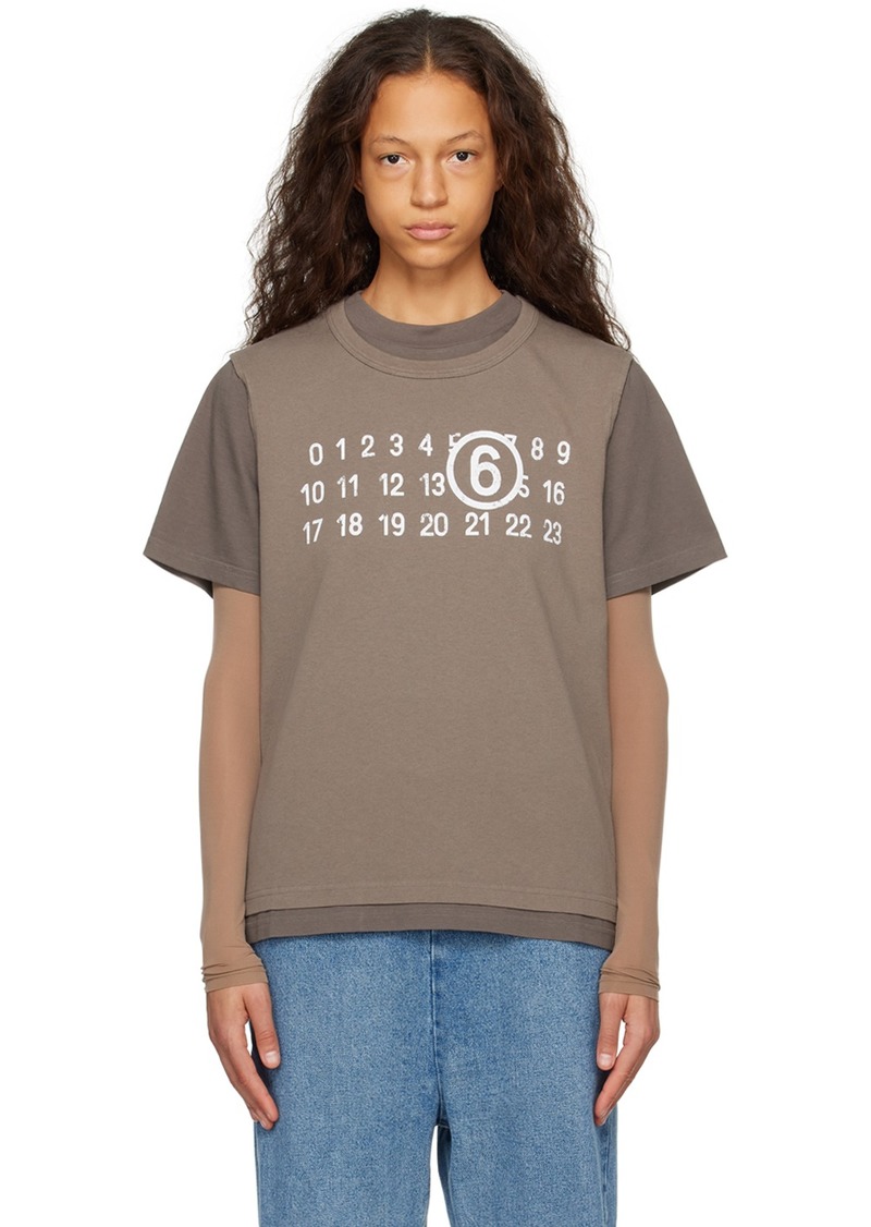 MM6 Maison Margiela Taupe Two-Layer T-Shirt