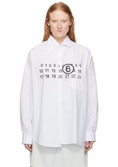 MM6 Maison Margiela White & Gray Asymmetrical Shirt