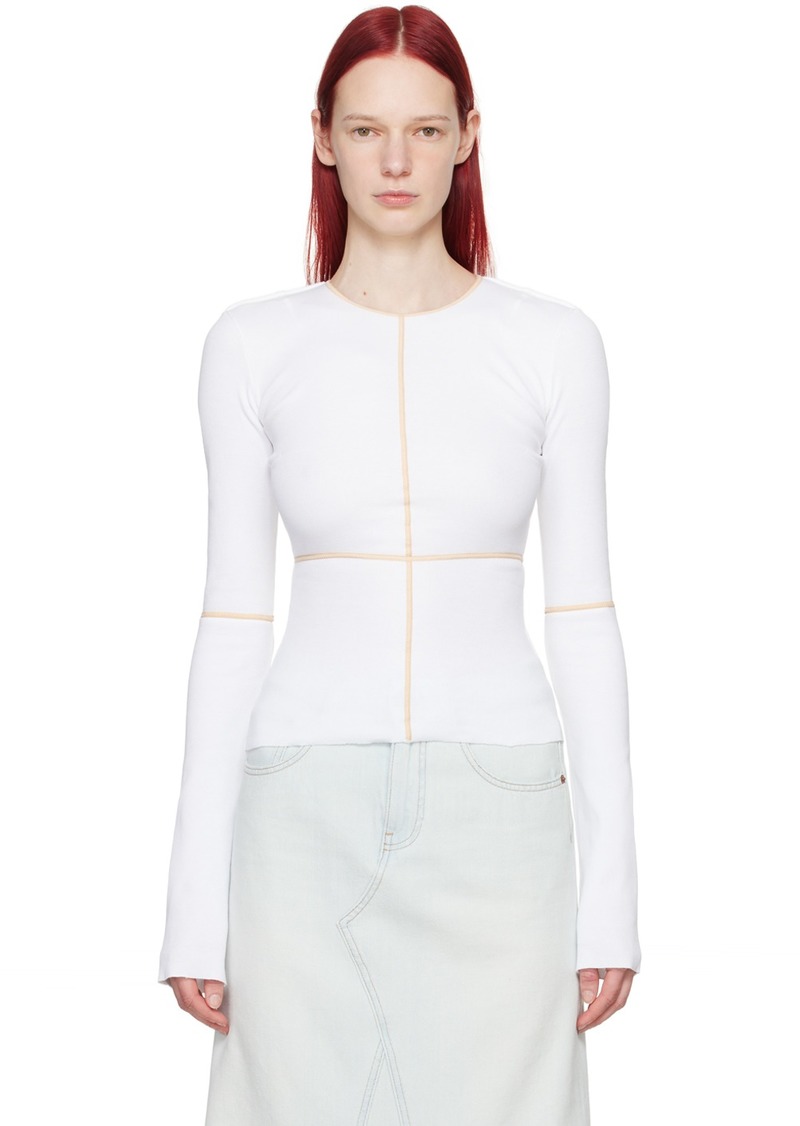 MM6 Maison Margiela White Cutout Long Sleeve T-Shirt