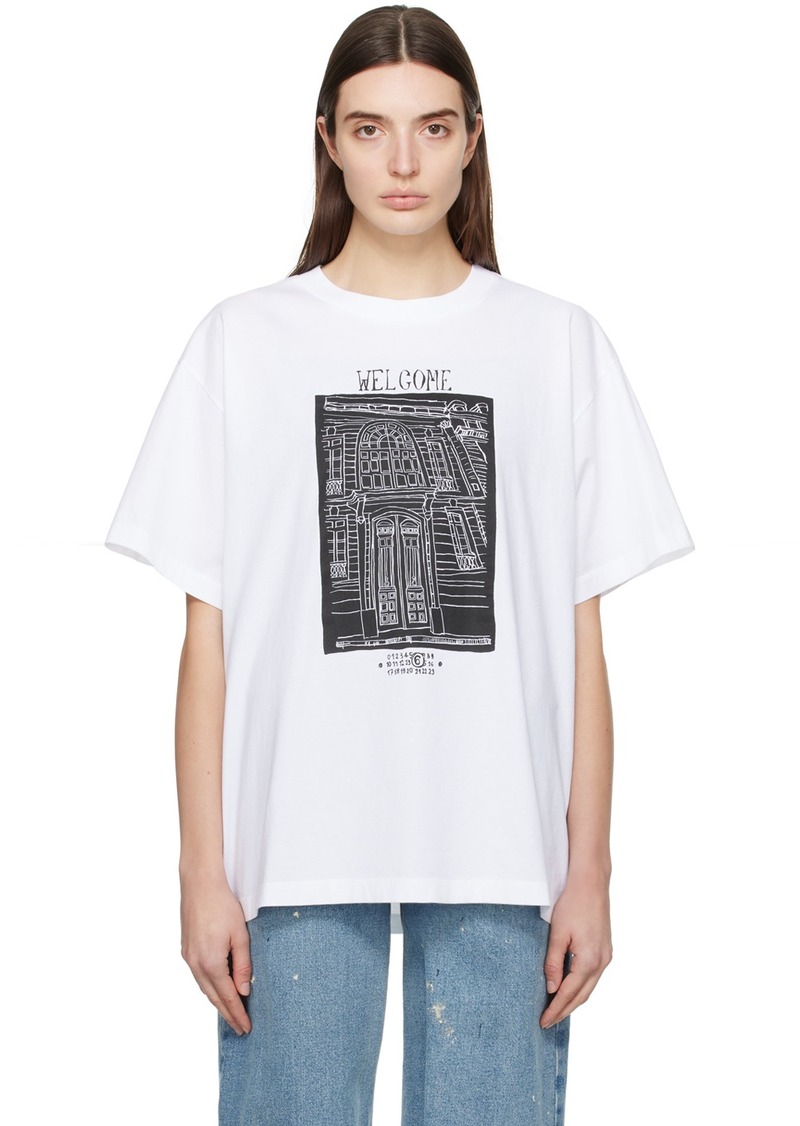 MM6 Maison Margiela White Graphic T-Shirt