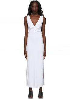 MM6 Maison Margiela White Ribbed Long Dress