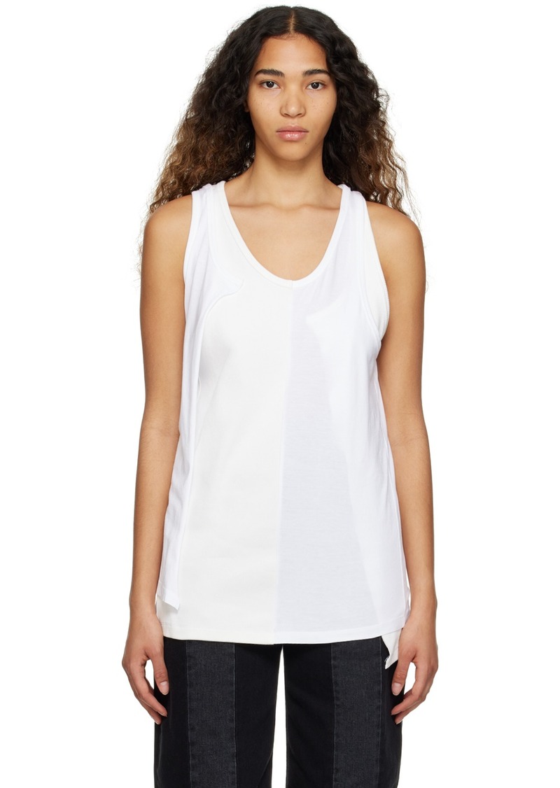 MM6 Maison Margiela White Spliced Tank Top