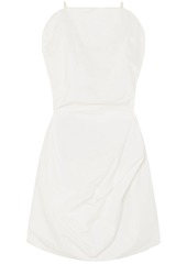 Mm6 Maison Margiela Woman Draped Cotton-poplin Dress White