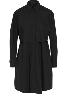 Mm6 Maison Margiela Woman Layered Cotton-poplin Mini Shirt Dress Black