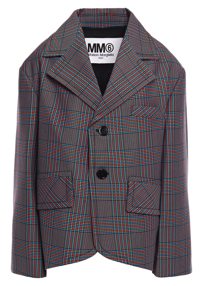 Mm6 Maison Margiela Woman Oversized Prince Of Wales Checked Wool 
