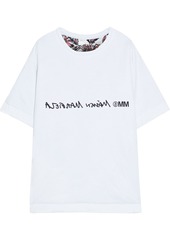 Mm6 Maison Margiela Woman Reversible Printed Cotton-jersey T-shirt White