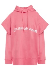 Mm6 Maison Margiela Woman Printed French Cotton-terry Hoodie Pink