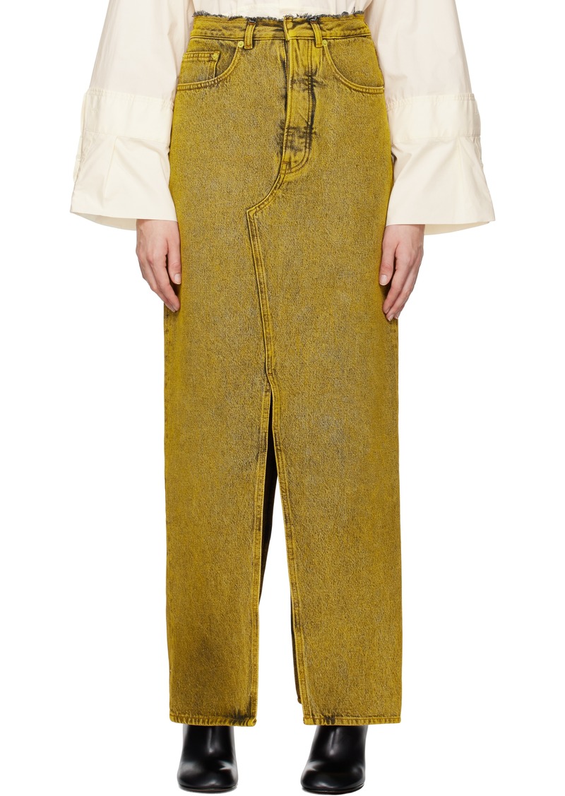 MM6 Maison Margiela Yellow Long Denim Maxi Skirt