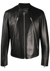 Maison Margiela mock neck leather jacket