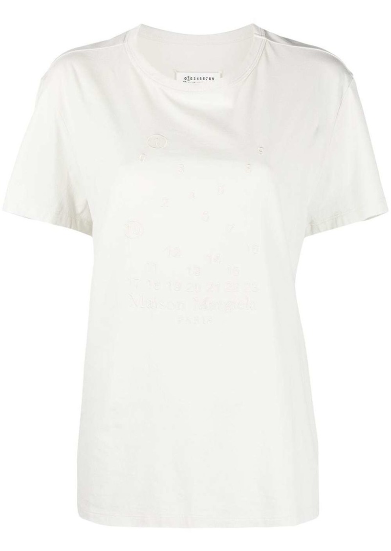 Maison Margiela Numbers-embroidered cotton T-shirt