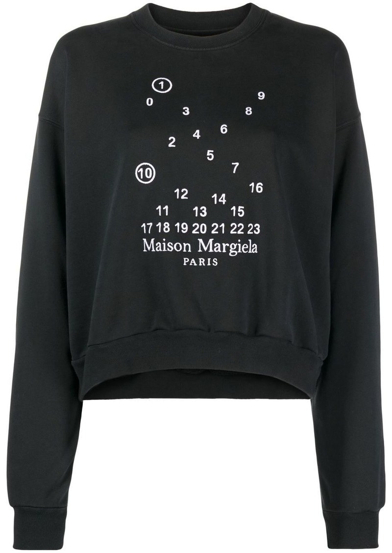 Maison Margiela numbers-motif cotton sweatshirt