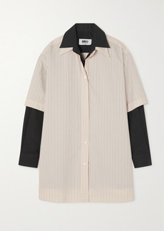 Maison Margiela Oversized Layered Striped Cotton-poplin Shirt