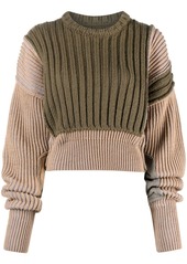 Maison Margiela patchwork chunky ribbed-knit jumper