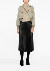 Maison Margiela faux-leather pleated midi skirt