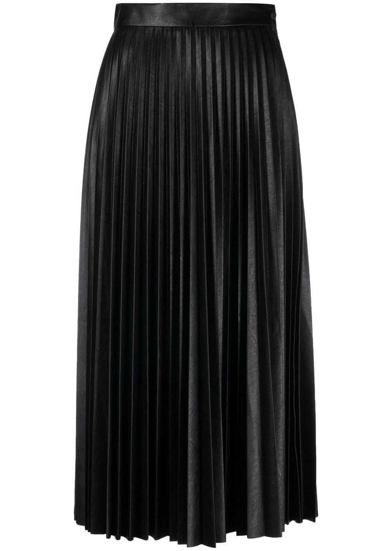 Maison Margiela faux-leather pleated midi skirt