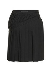 Maison Margiela Pleated Viscose Blend Mini Skirt