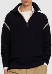 Maison Margiela Reversible Half-zip Wool Knit Sweater