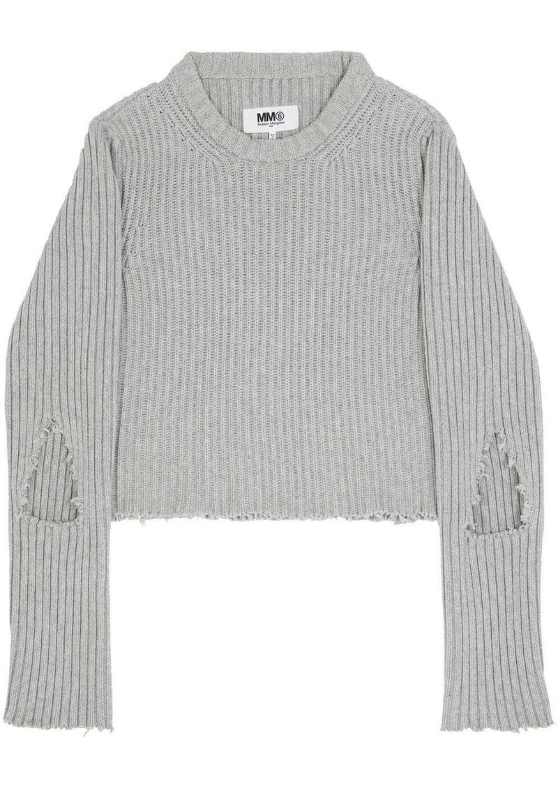 Maison Margiela cut-out ribbed jumper